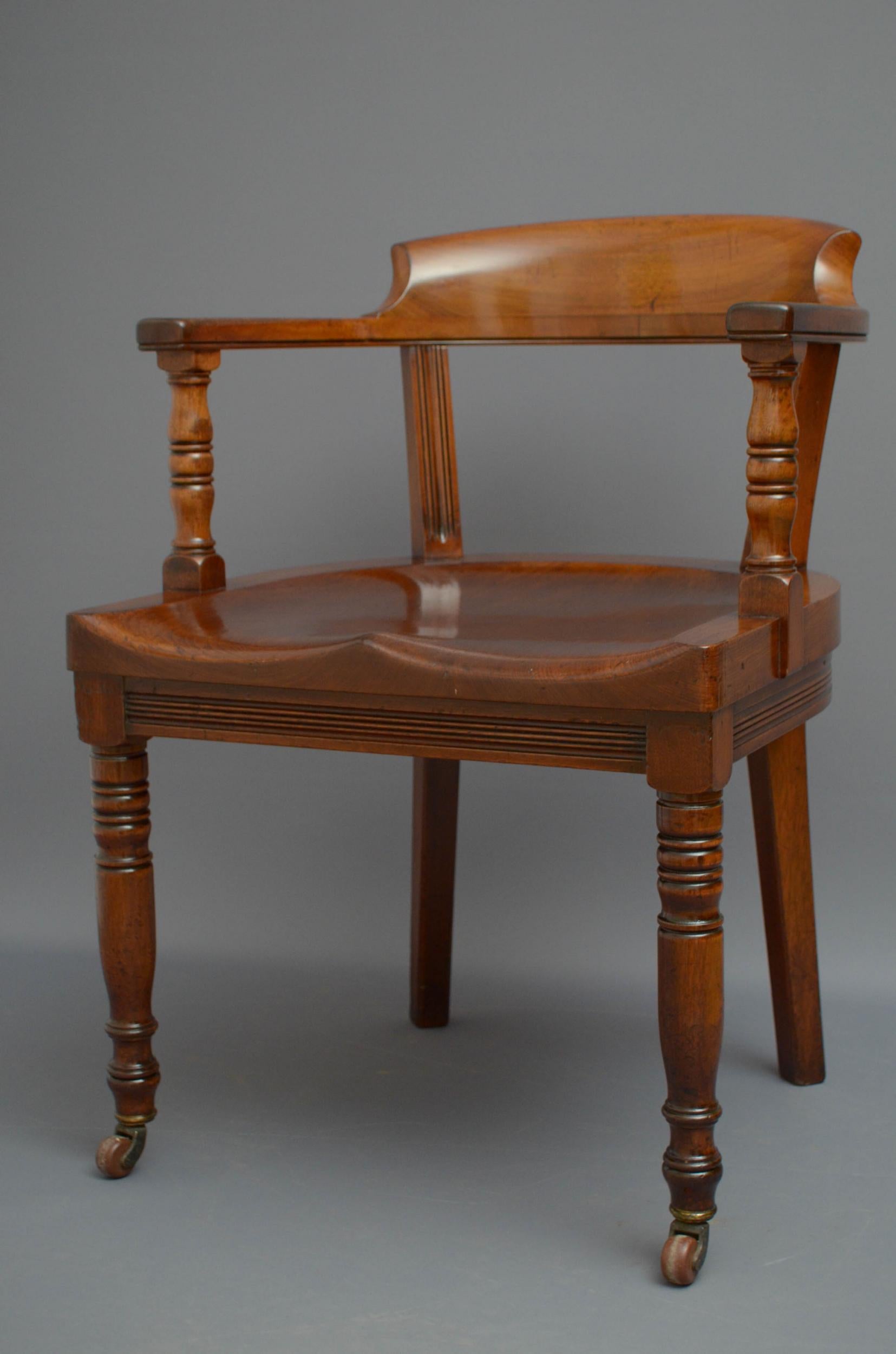 Turner, Son & Walker Late Victorian Desk or Library Chair 3