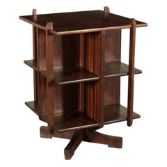 Turning Bookcase Veneered Wood, Italy, 1960s