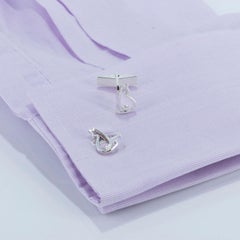Turning Cat Cufflinks in Sterling Silver