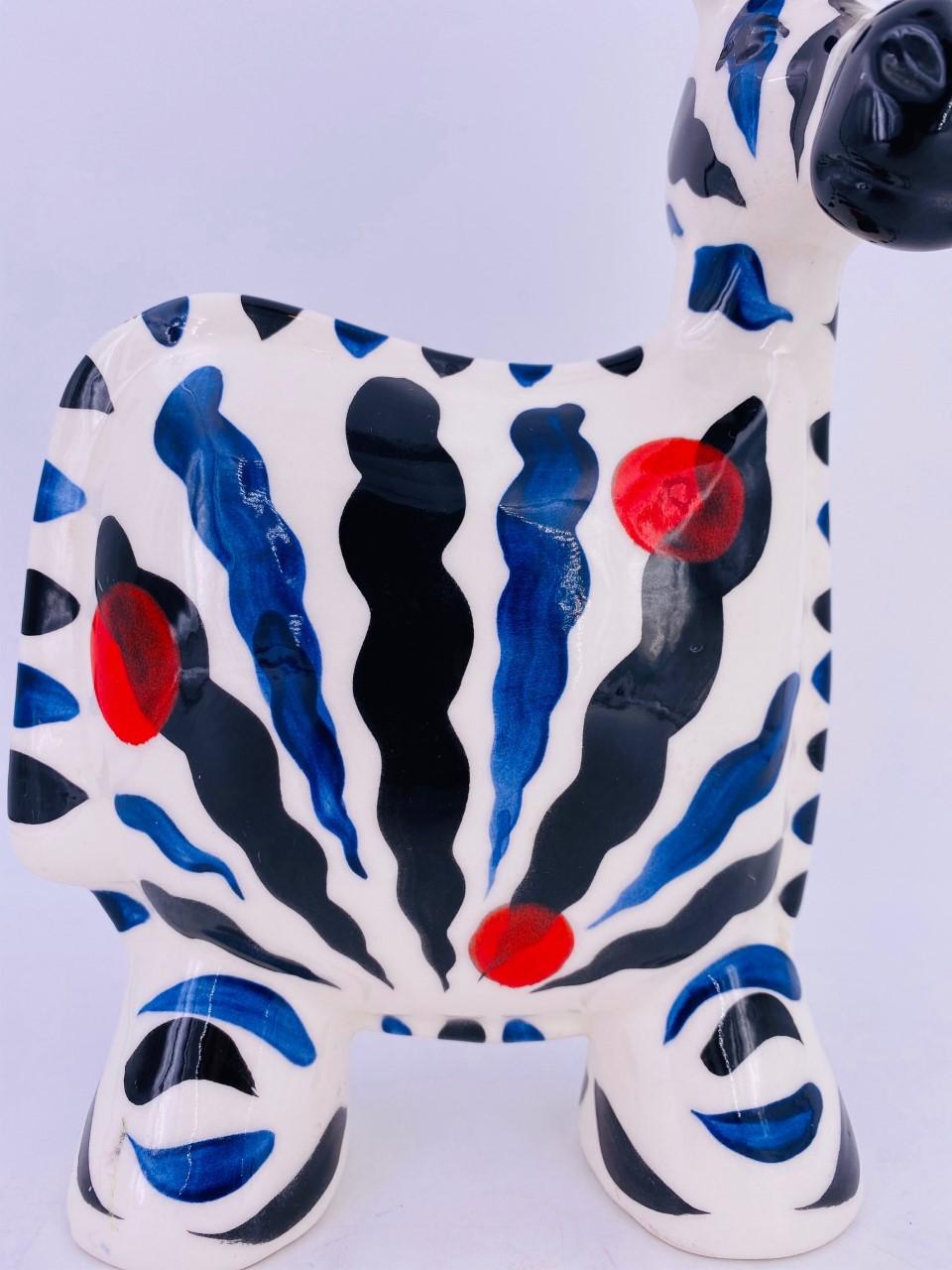 Hand-Crafted Turov Arts Ceramic Zebra Figure