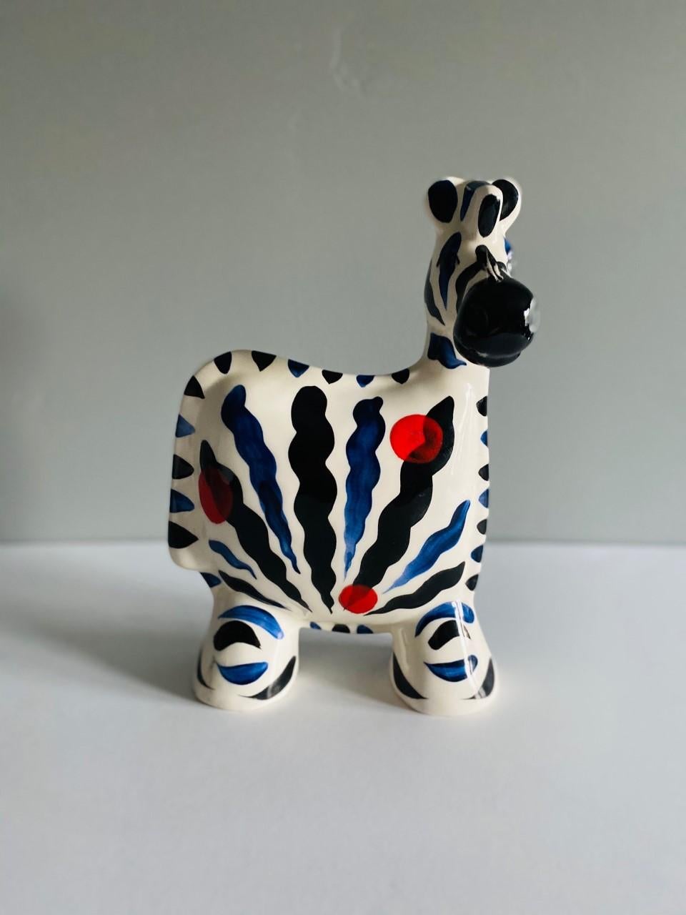 Mid-20th Century Turov Arts Ceramic Zebra Figure