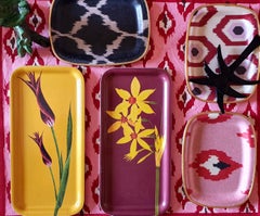 Turquerie Ottoman Garden Flower Small Tray Set of 2