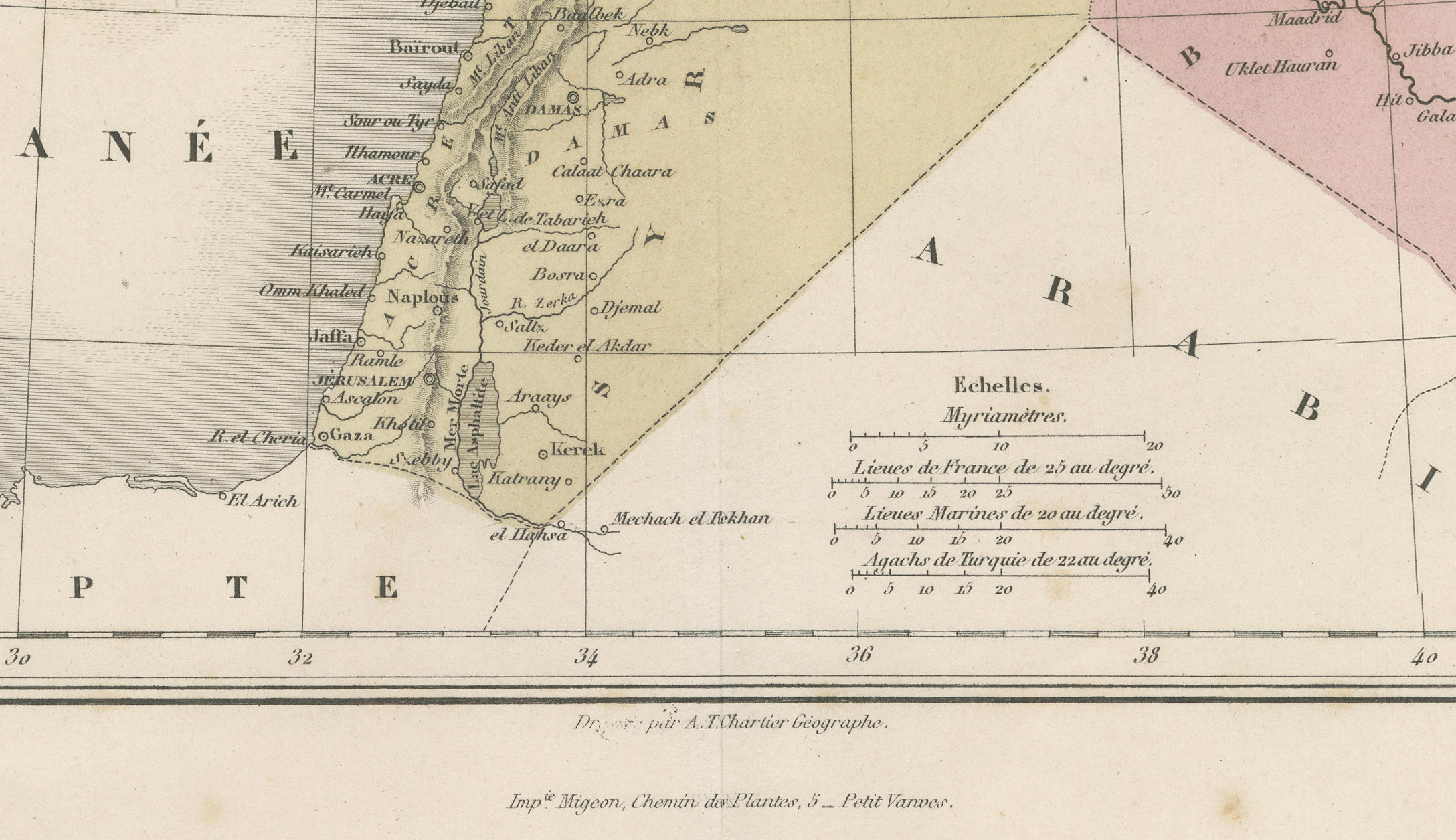 Turquie d’Asie et les Provinces du Caucase Map, Ottoman Empire 1873