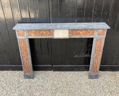 Turquin Blue Marble Fireplace, Alep Brecchia and White Statuary