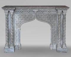 Turquin marble fireplace in neo-Gothic style