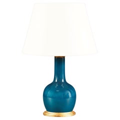 Turquiose Monochome Vase as a Table Lamp