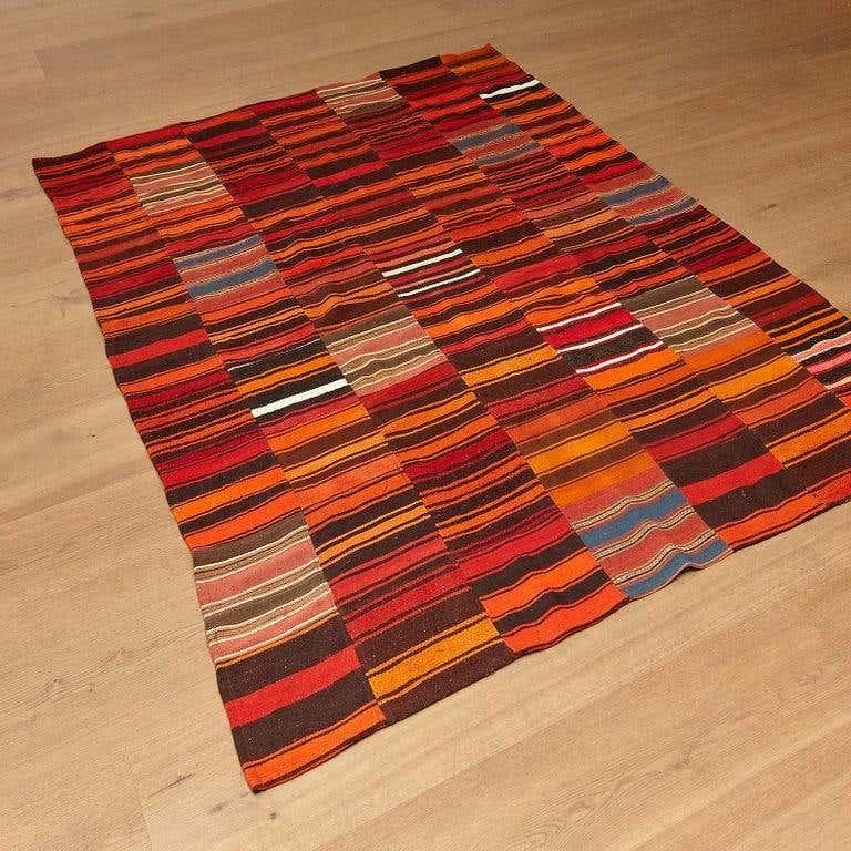 Mid-Century Modern Turquish Colorful Wool Rug For Sale