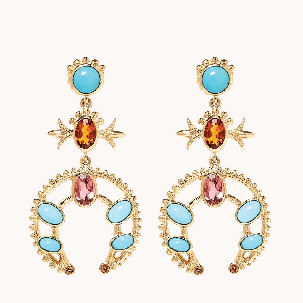 14k gold turquoise stud earrings
