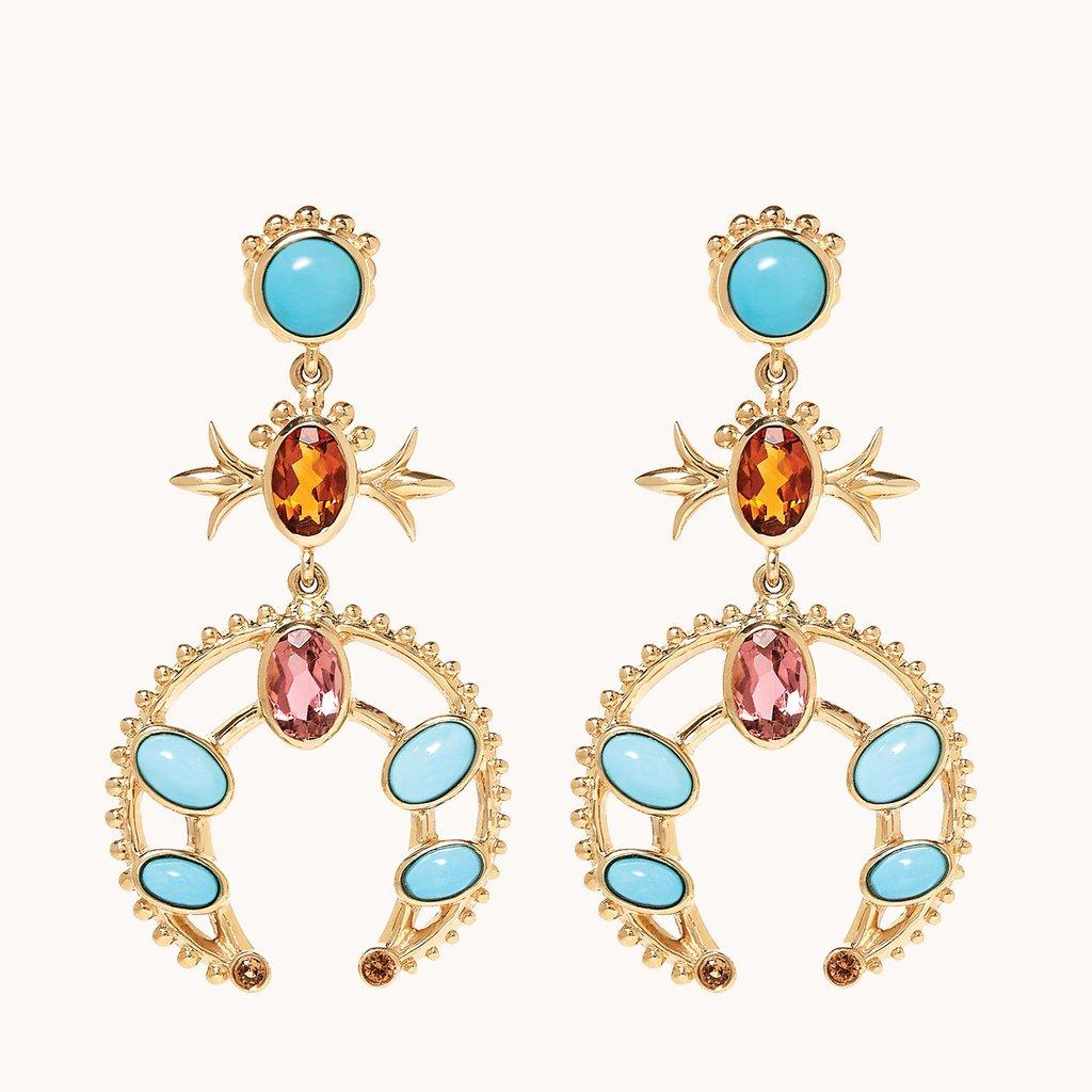 14k gold turquoise stud earrings