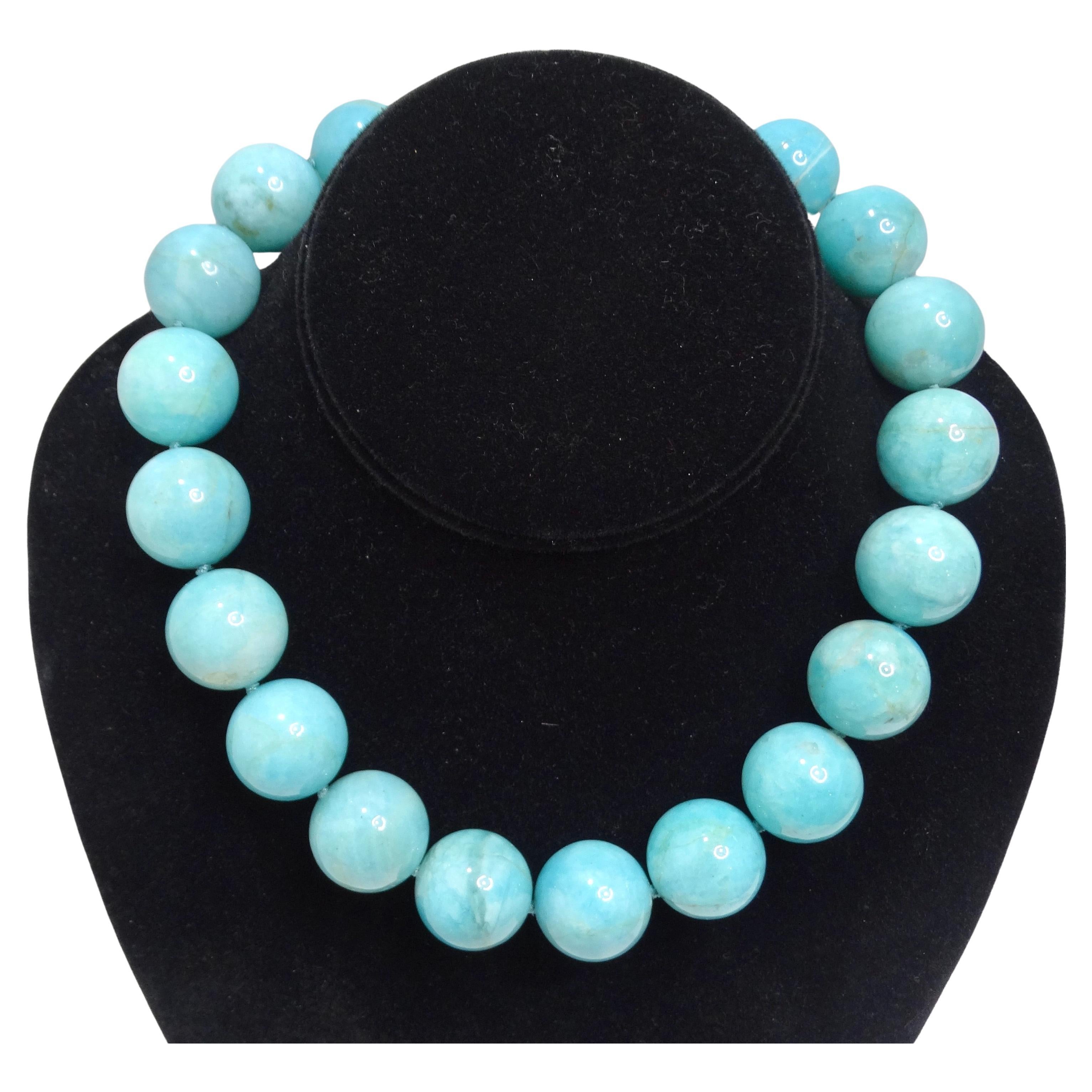 Turquoise 14K Gold Choker Necklace