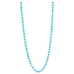 Turquoise 18 Karat White Gold Chain Necklace