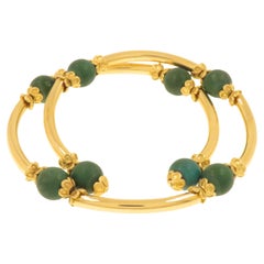 Vintage Turquoise 18k Yellow Gold Bracelet  Necklace