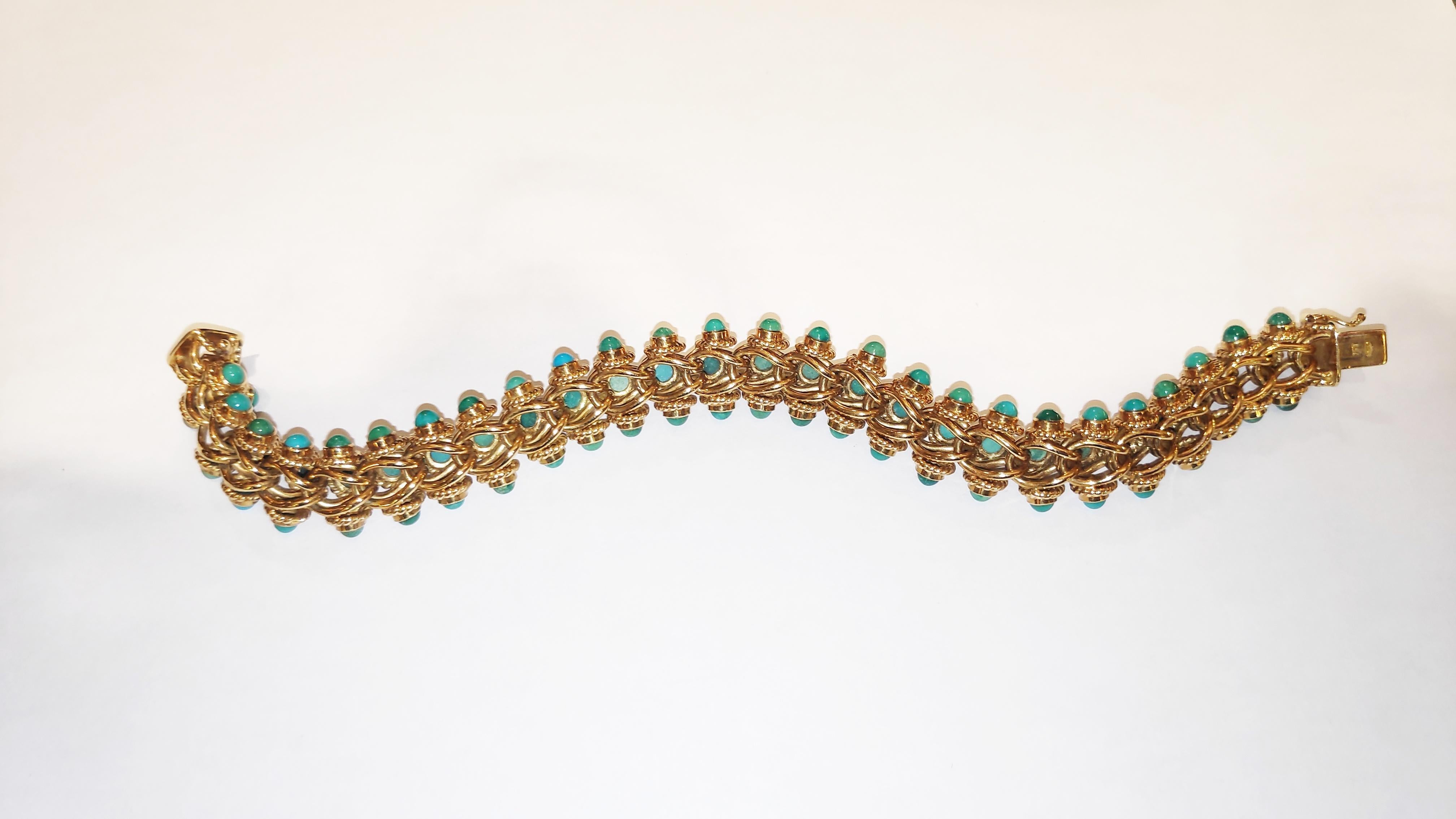 Turquoise 18 Karat Gold Bracelet 1