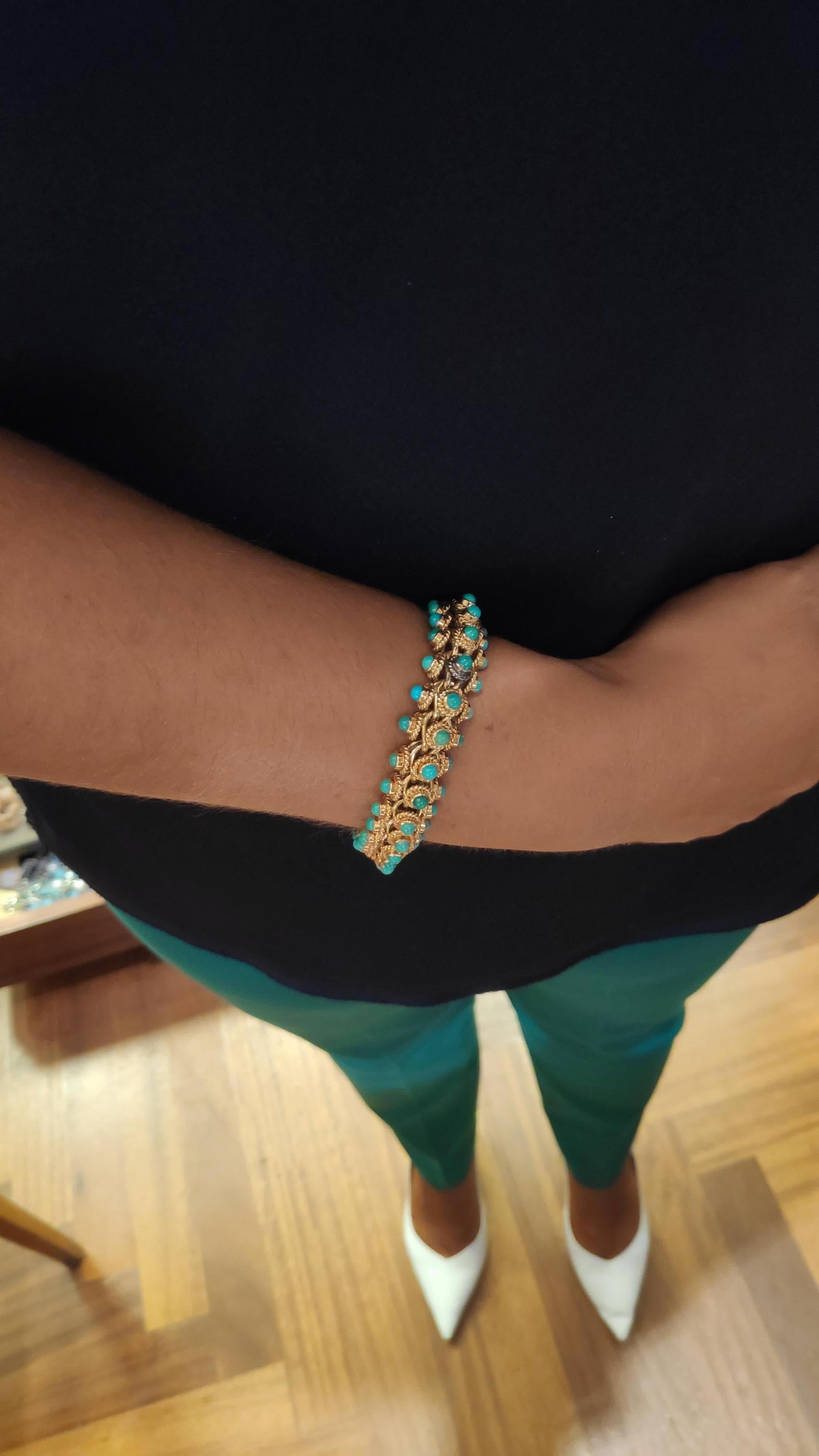 Turquoise 18 Karat Gold Bracelet 2