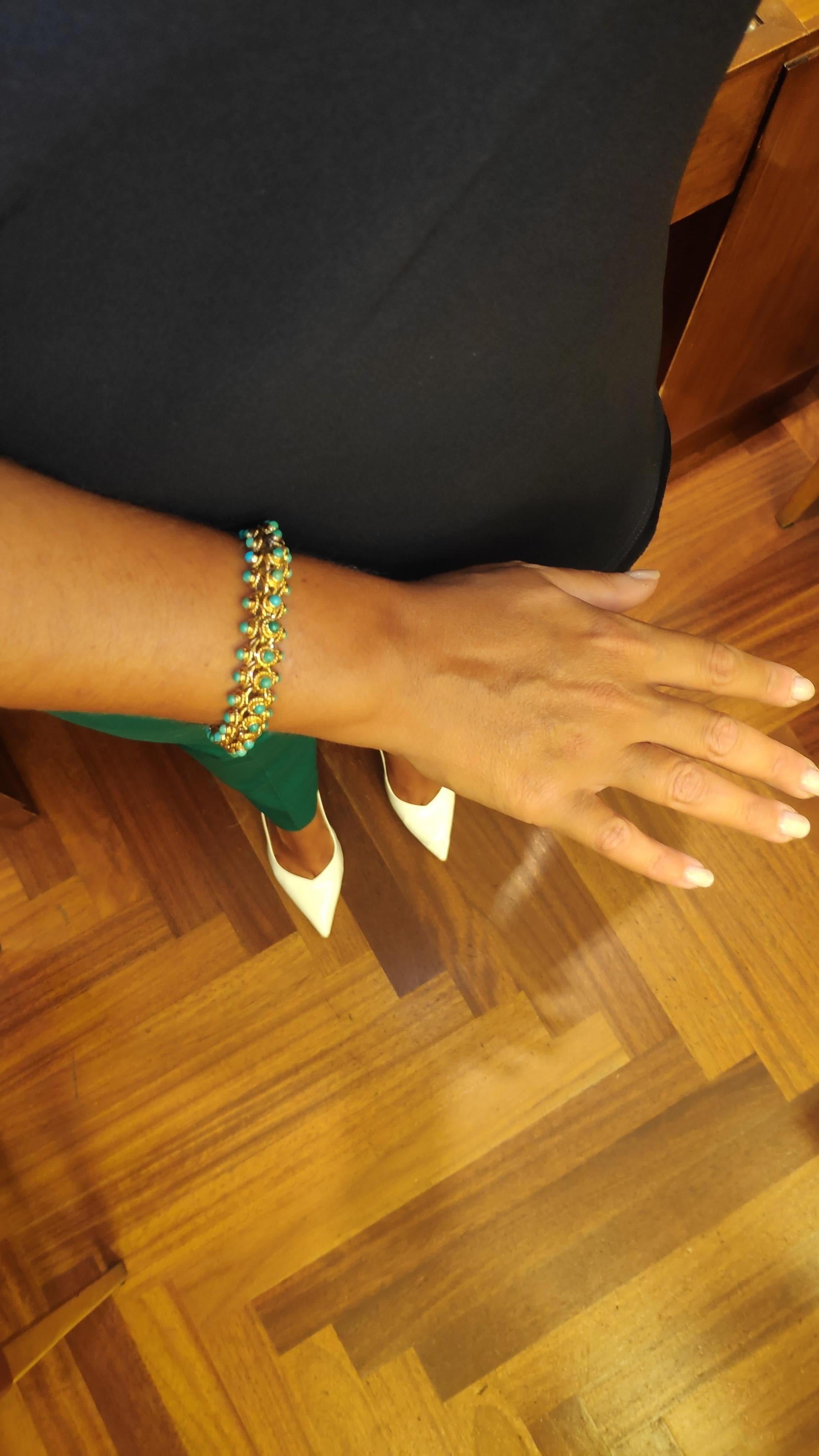 Turquoise 18 Karat Gold Bracelet 3