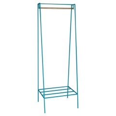 Tringle à linge "A" turquoise avec un poteau en laiton de luxe