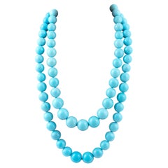 Collier en or jaune 18 carats et turquoise