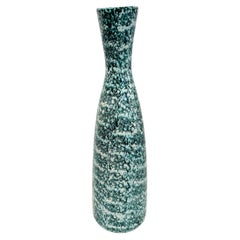 Turquoise And Black Speckled Glaze Vase, Italy, Mid Century