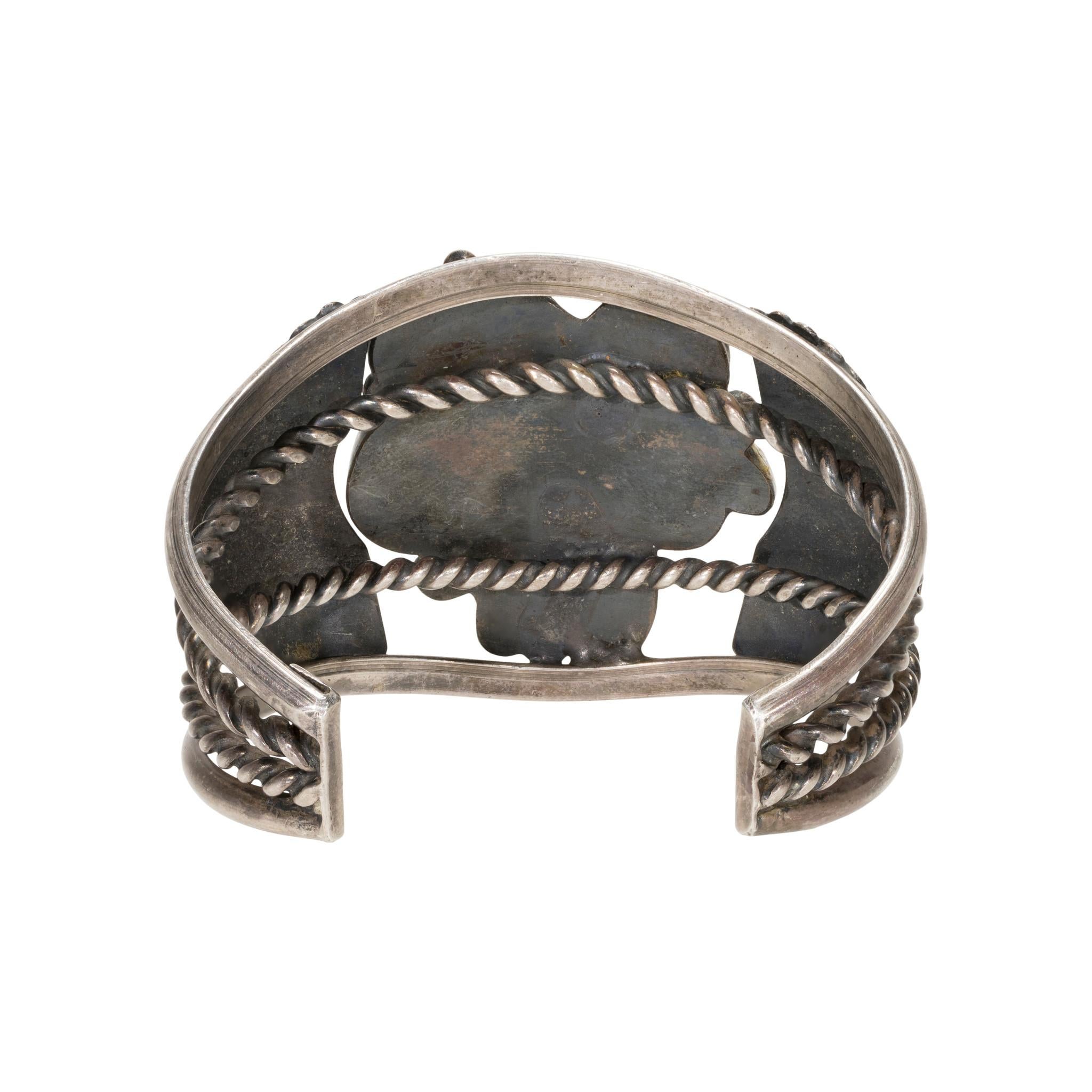 Taglio misto Bracciale in argento sterling con turchese e corallo in vendita