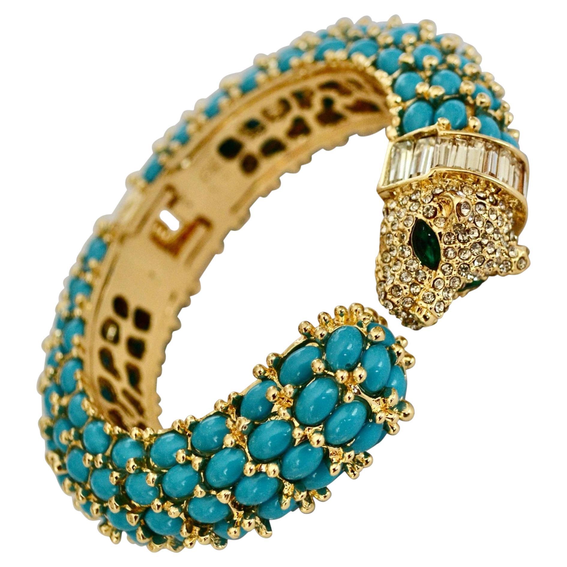 Bracciale Tigre in turchese e cristallo in vendita