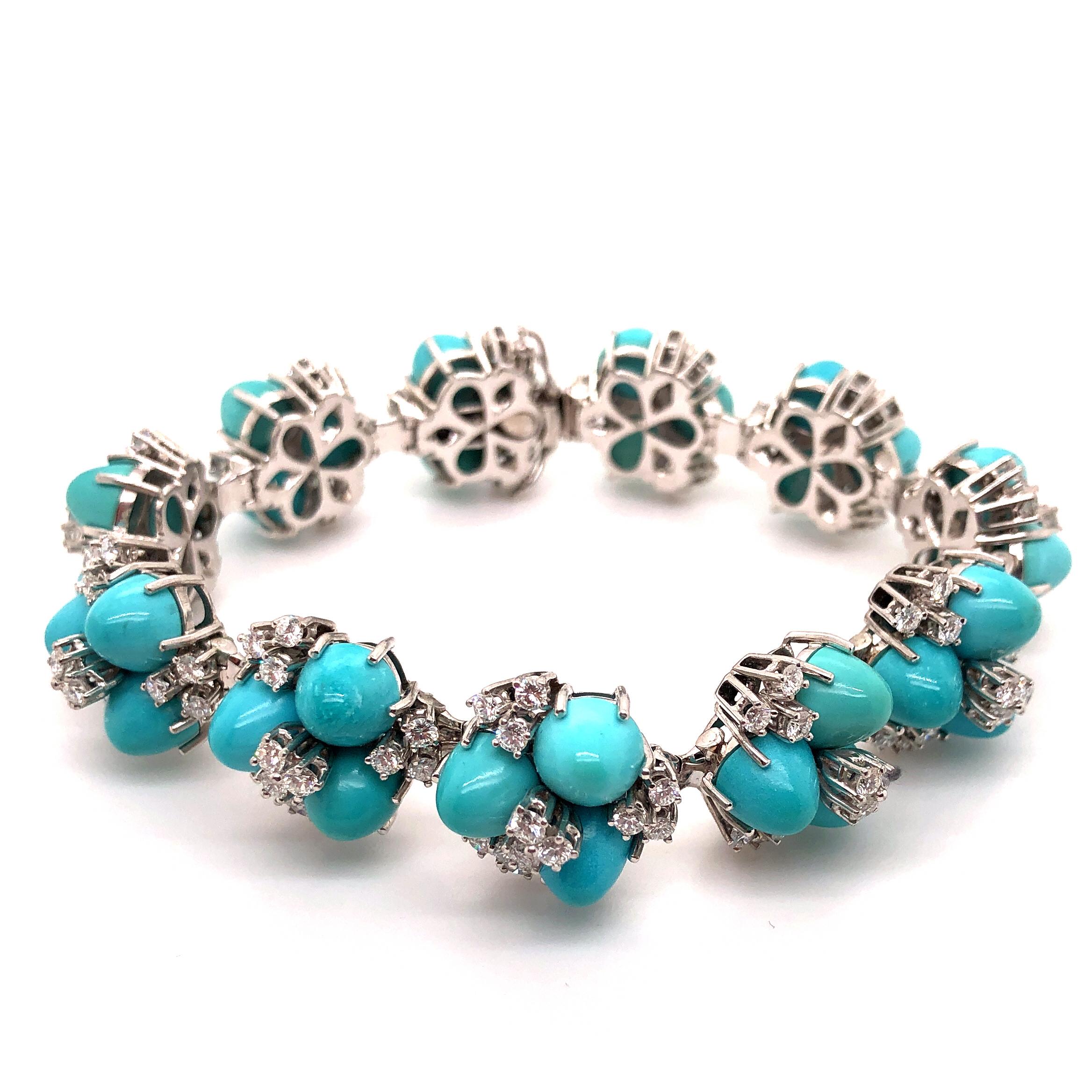 diamond and turquoise bracelet