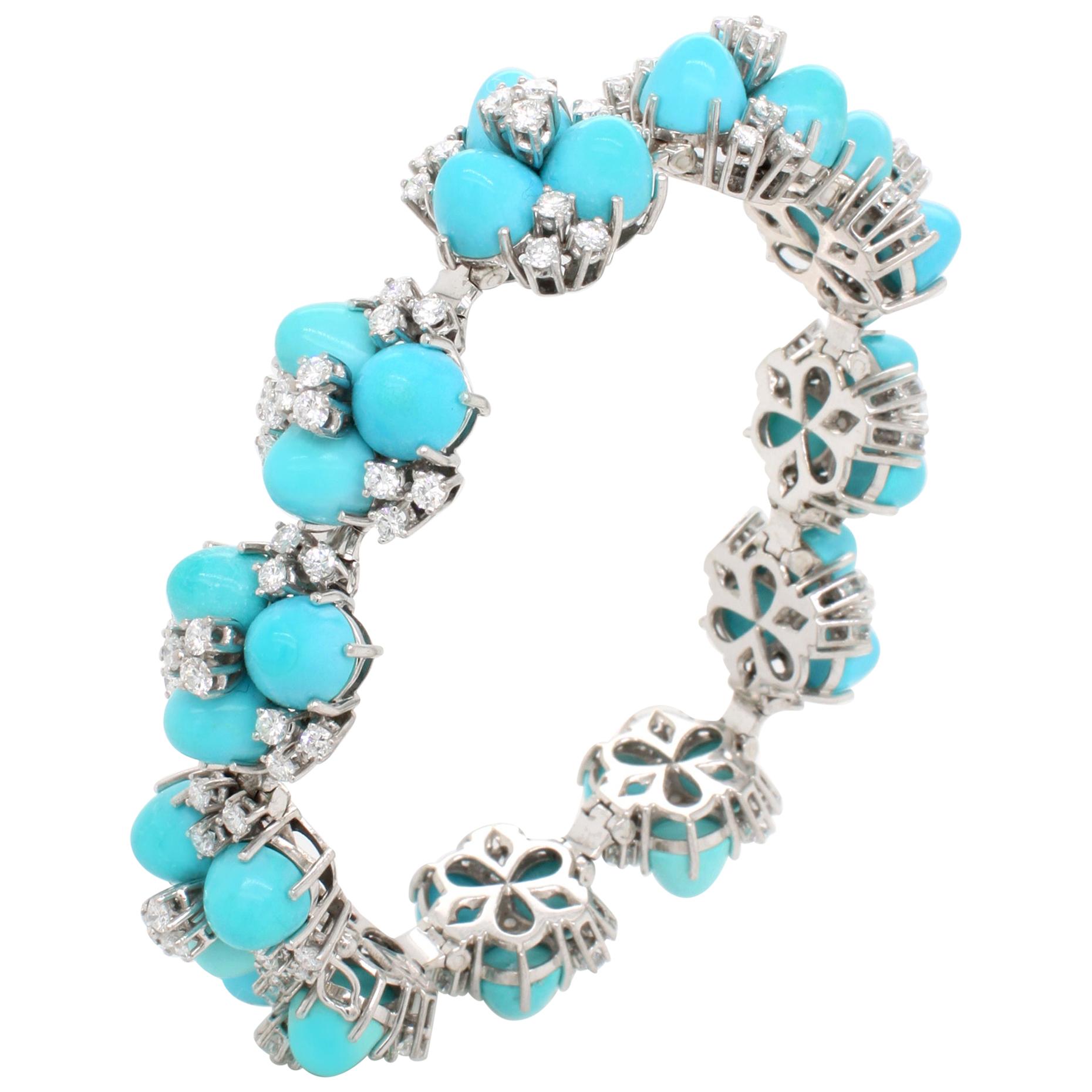 Turquoise and Diamond Bracelet