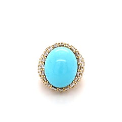 Turquoise and Diamond Cocktail Ring