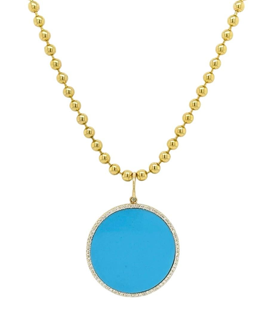 Charm a forma di disco con turchese e diamante In condizioni Nuovo in vendita a Toronto, CA