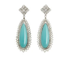 Turquoise and Diamond Earrings by Tiffany & Co.