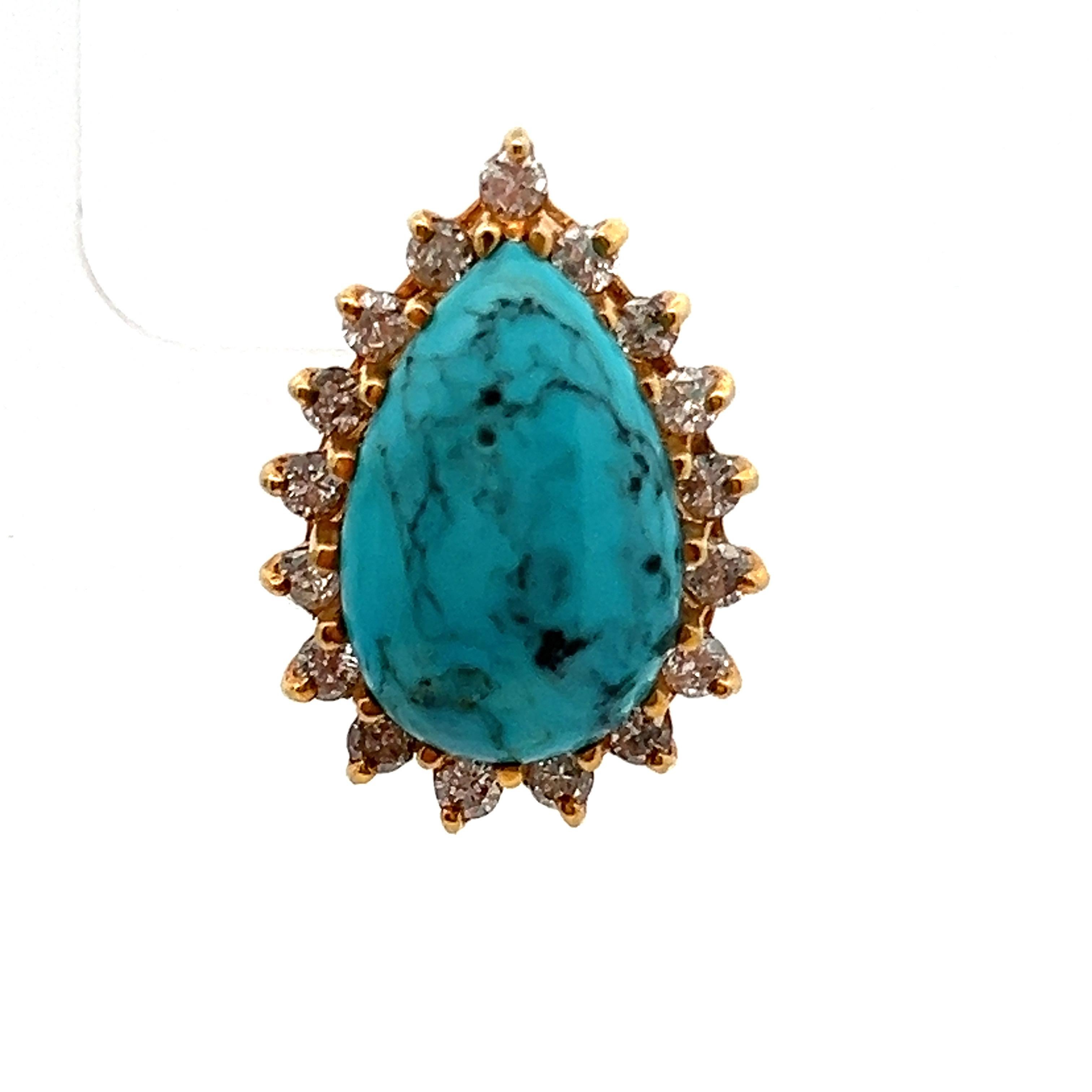 Women's Turquoise and Diamond Earrings For Sale