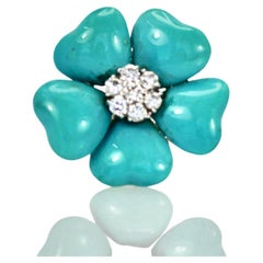 Turquoise and Diamond Ring 18K