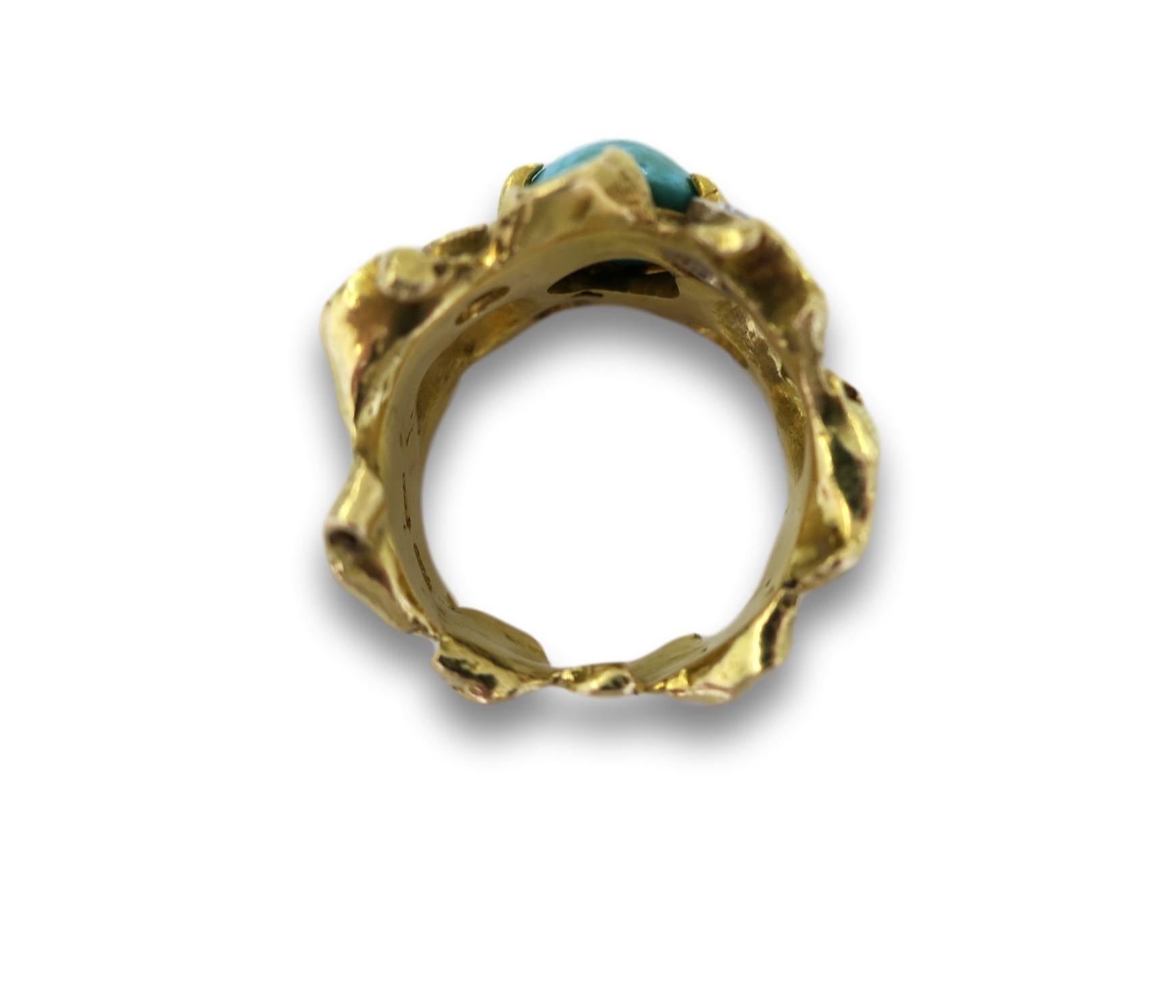 Turquoise and Diamond Ring, circa 1960 1