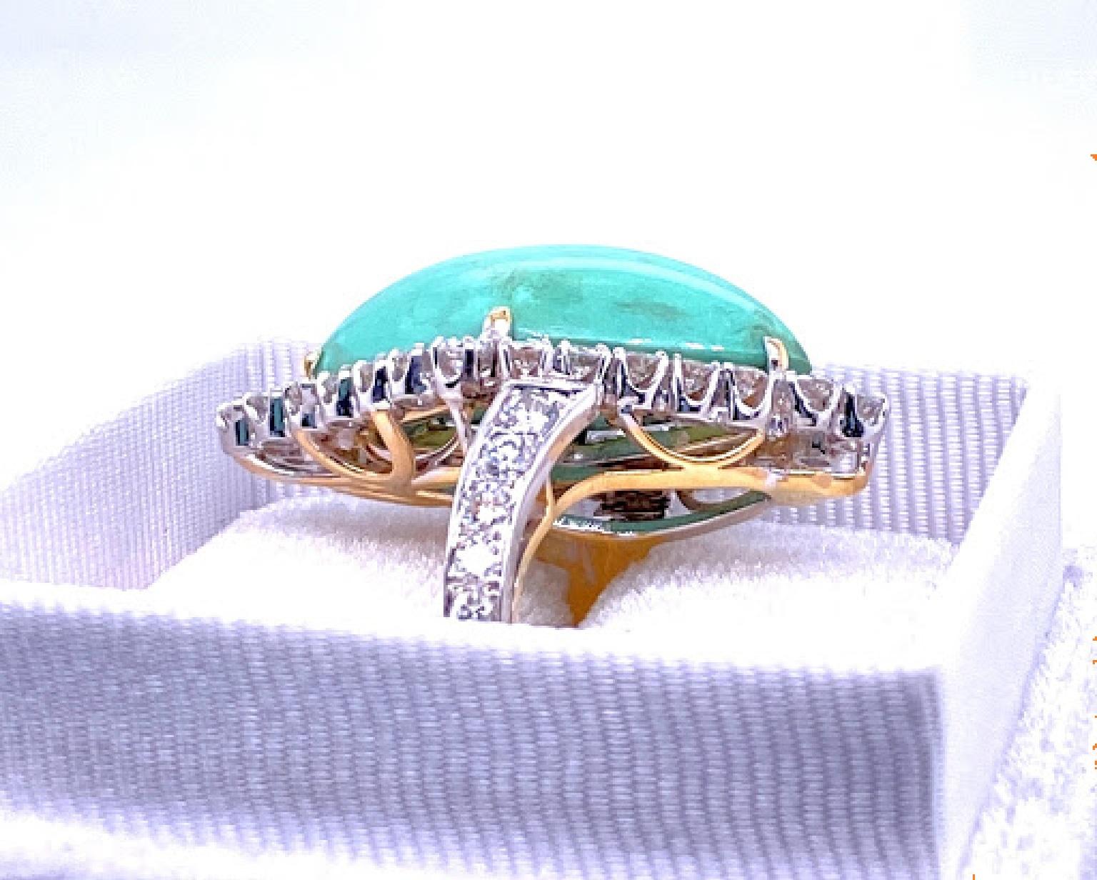 Retro Turquoise and Diamond Ring