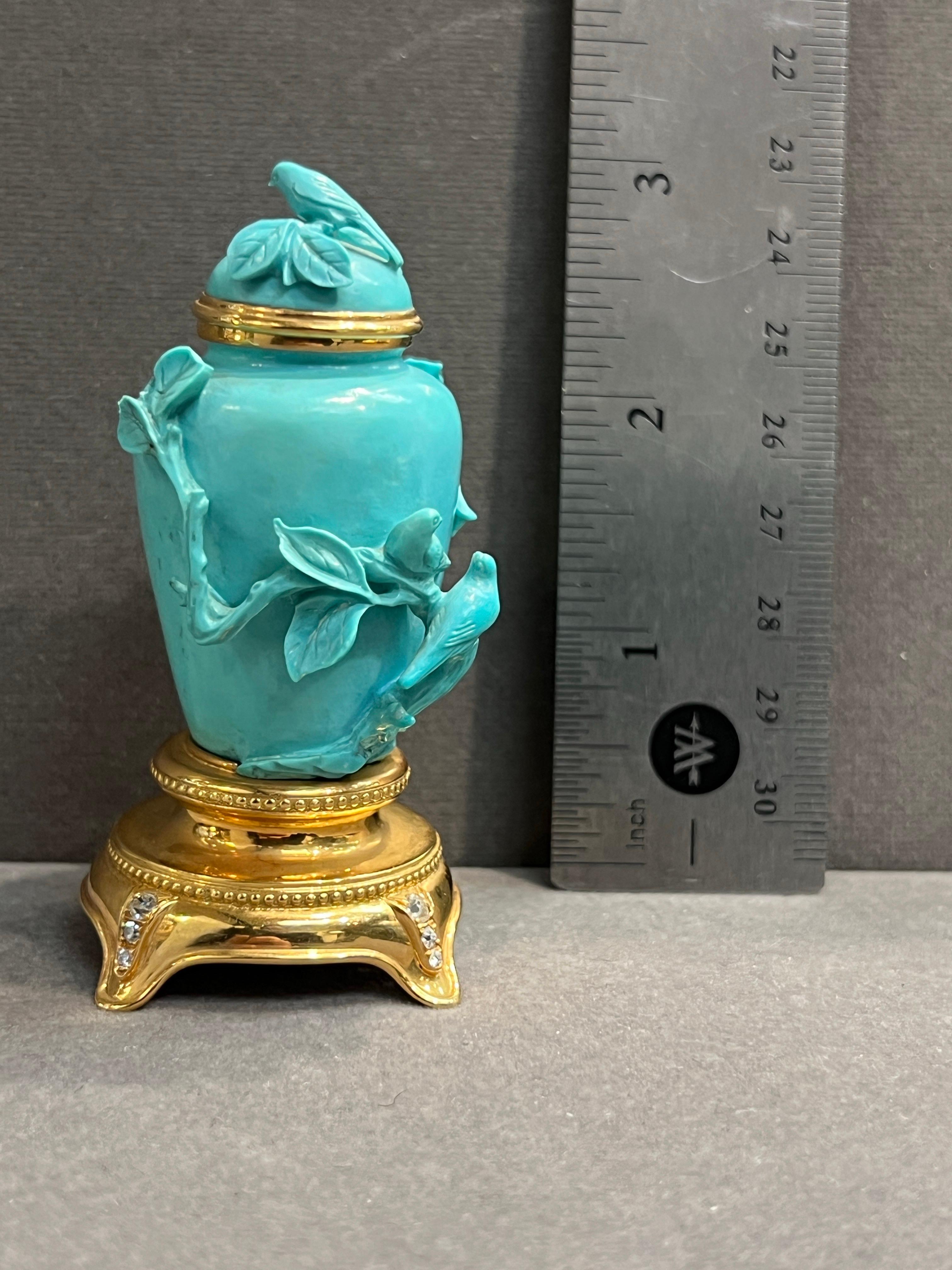 Flacon à priser en turquoise et diamant Excellent état - En vente à New York, NY