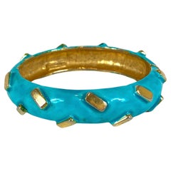 Turquoise and Gold Bangle Bracelete