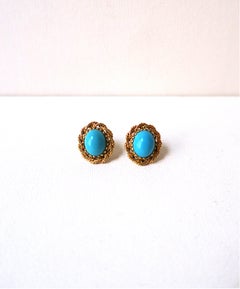 Gold Rope and Turquoise Earrings