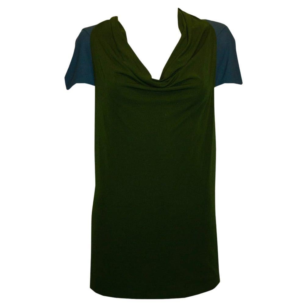 Turquoise and Green Block Colour Top by Roland Mouret For Sale