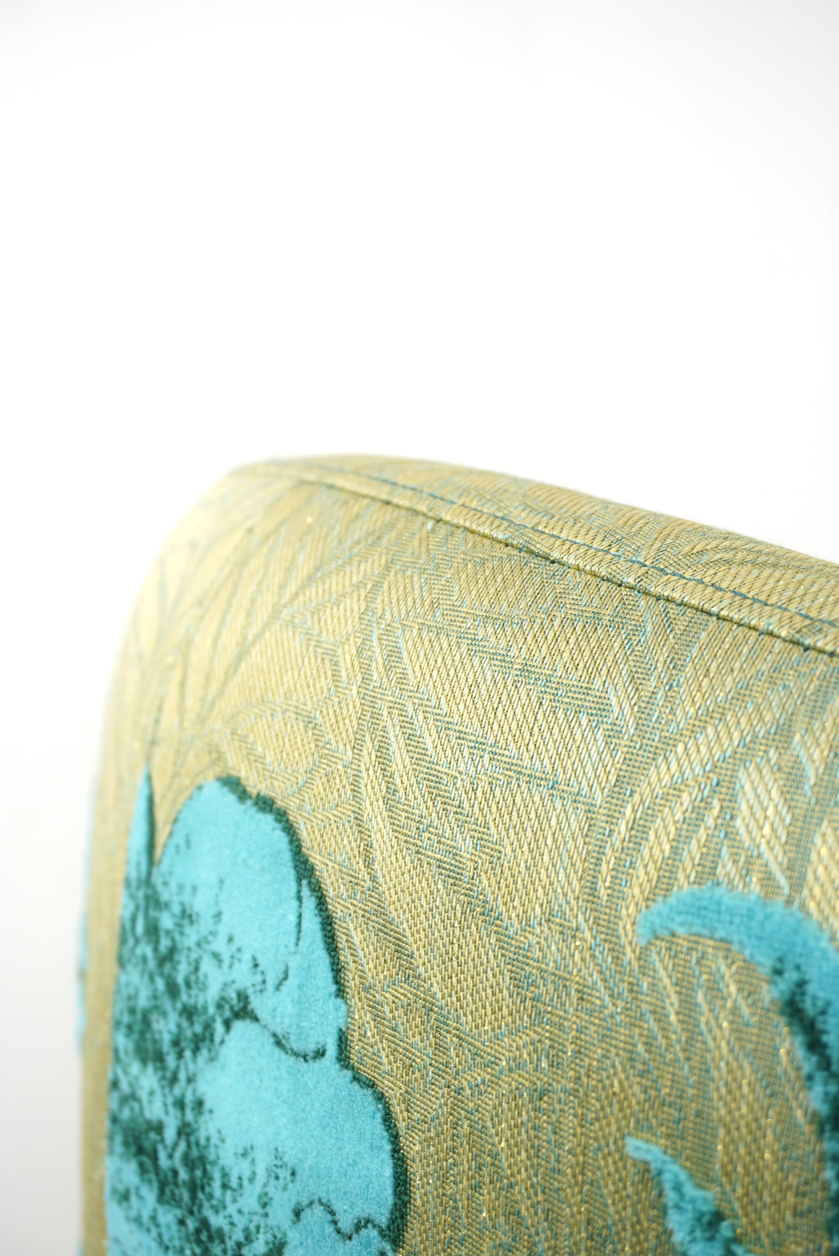 turquoise and gold fabric