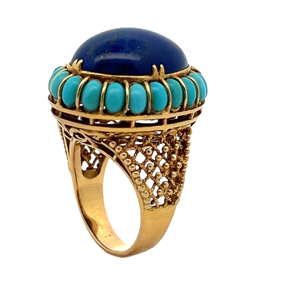 Women's Turquoise and Lapis Lazuli Ring