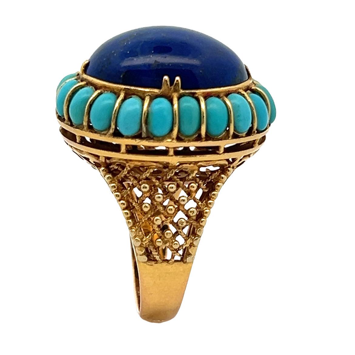 Turquoise and Lapis Lazuli Ring 2