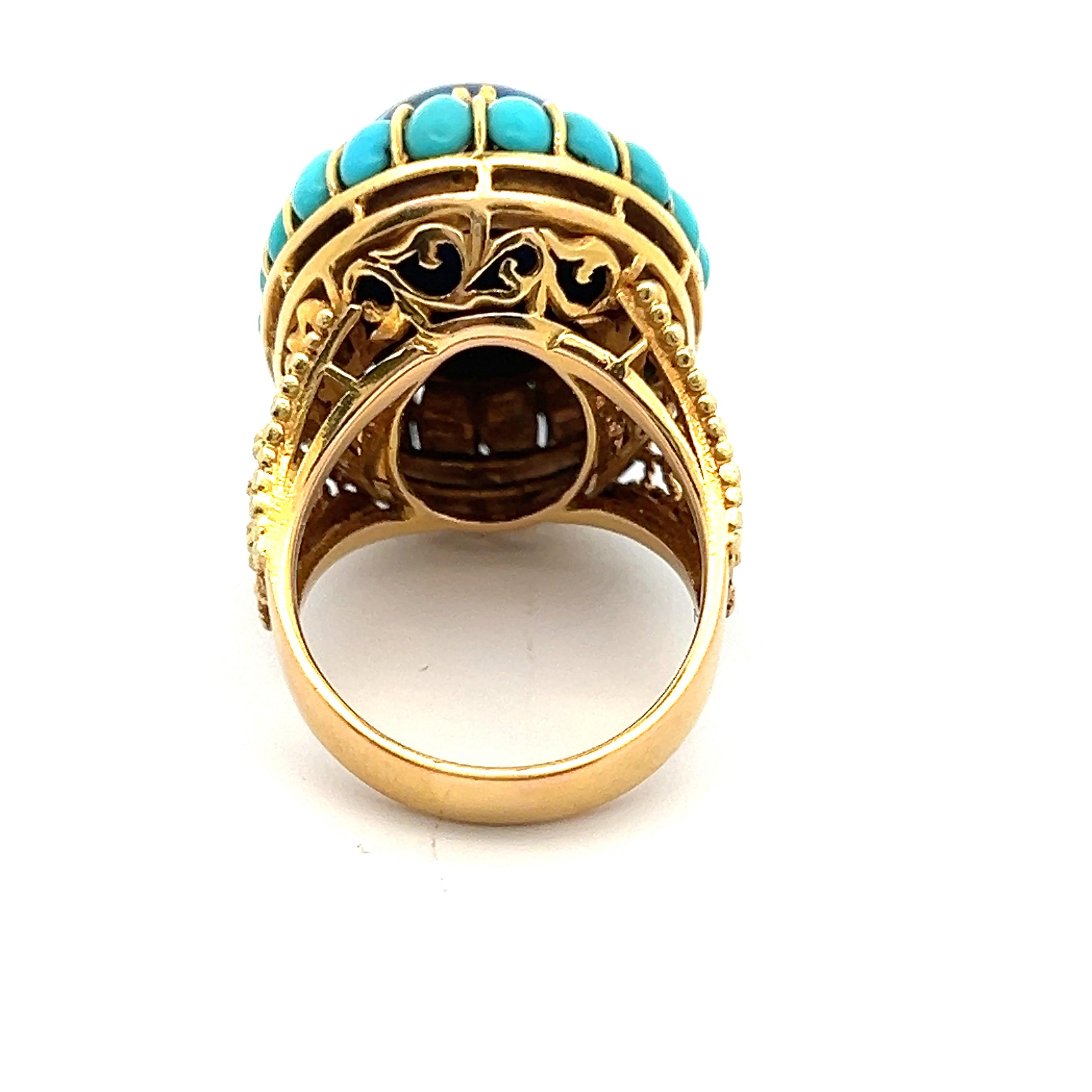 Turquoise and Lapis Lazuli Ring 3