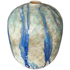 Turquoise and Royal Blue Ceramic Vase, China, Contemporary Turquoise and Royal Blue Ceramic Vase, China, Contemporary
