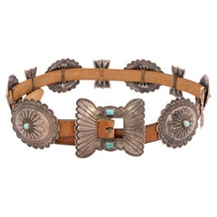 Ceinture Concho en Turquoise et Argent