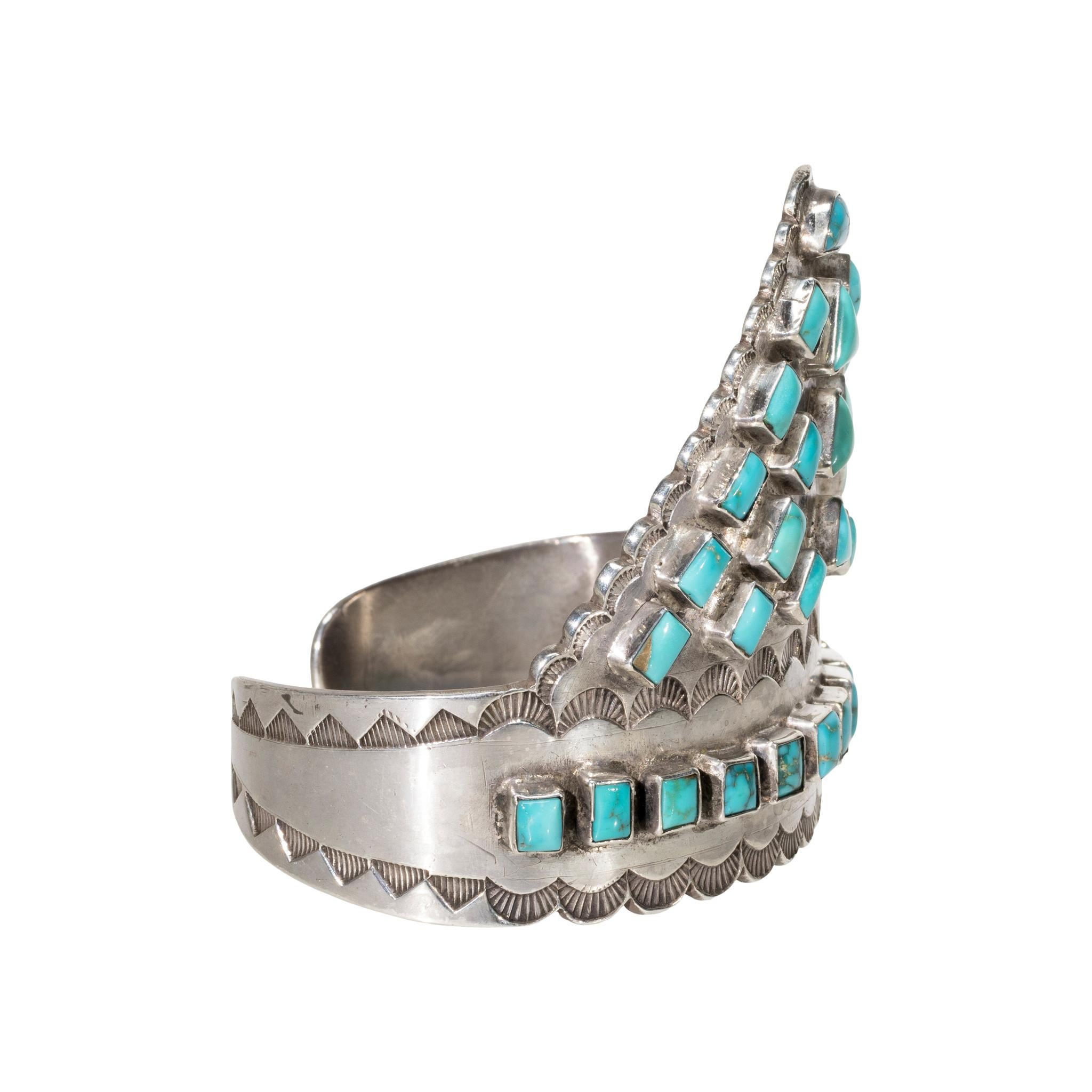 Bracciale in turchese e sterlina In condizioni buone in vendita a Coeur d Alene, ID