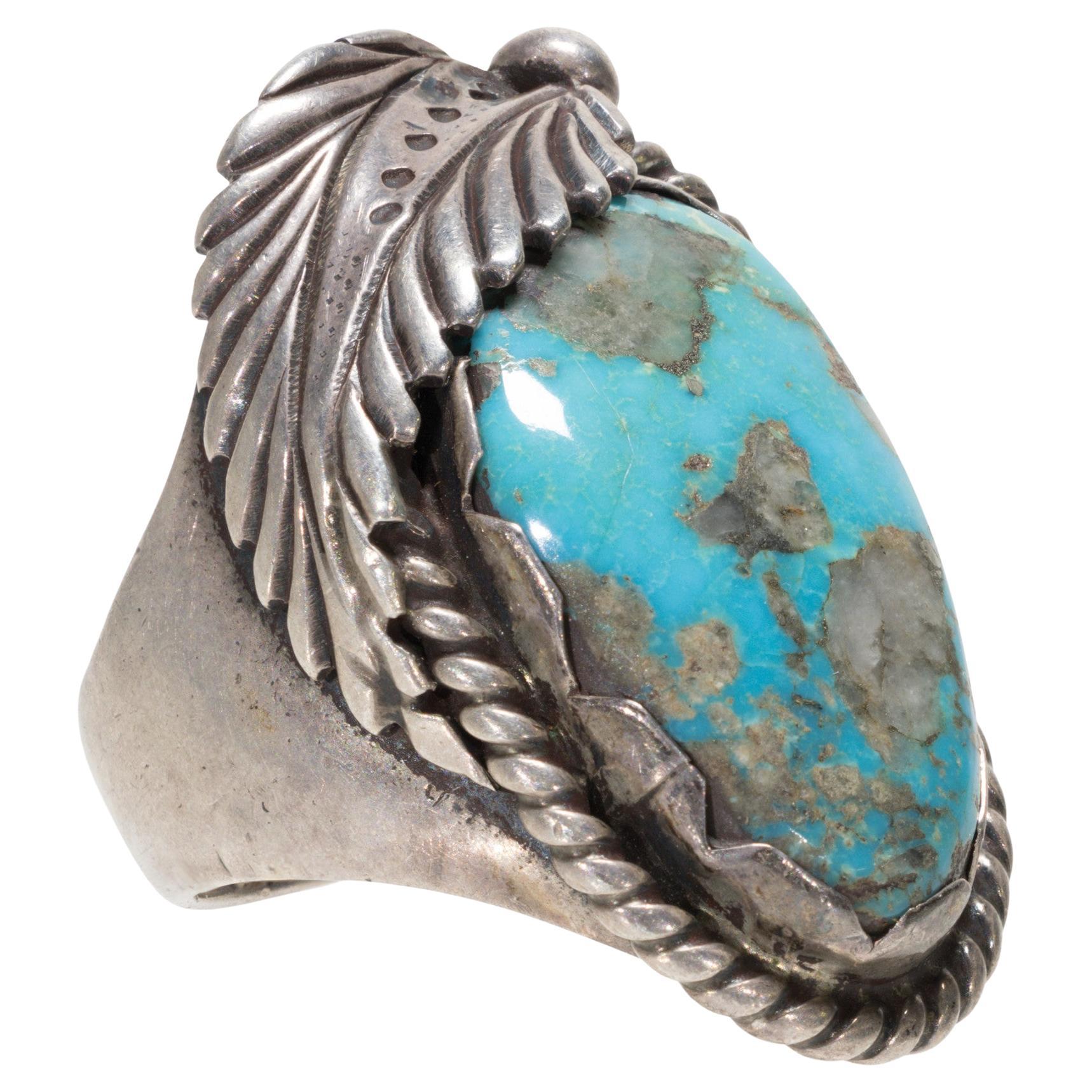 Anello in turchese e sterlina in vendita