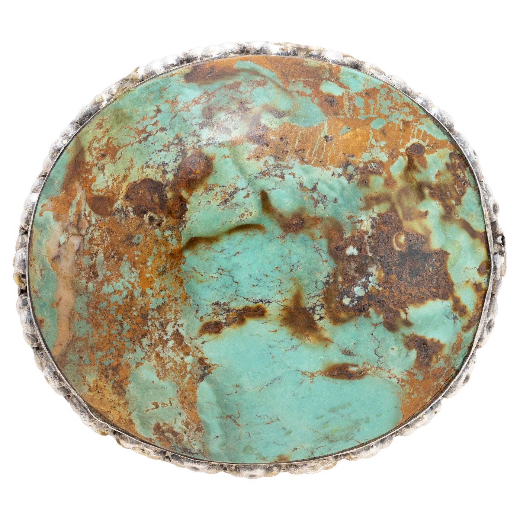 Gürtelschnalle aus Türkis und Sterling Silber im Angebot