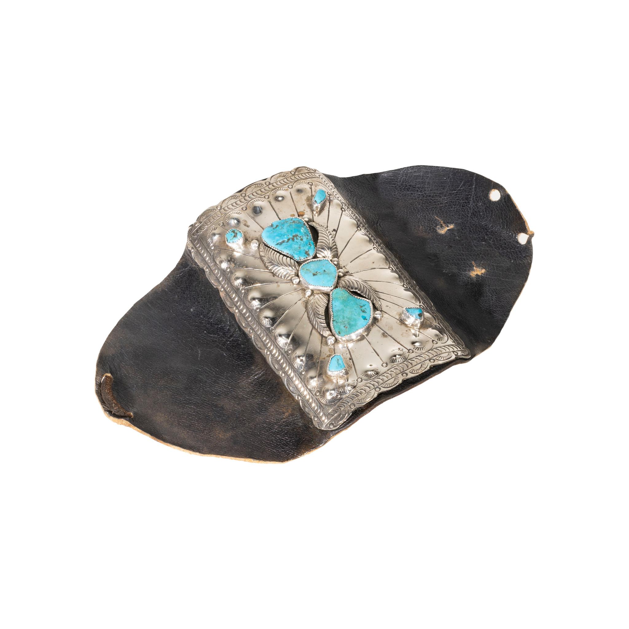 Pulsera brazalete con lazo de turquesa y plata de ley Sin cortar en venta