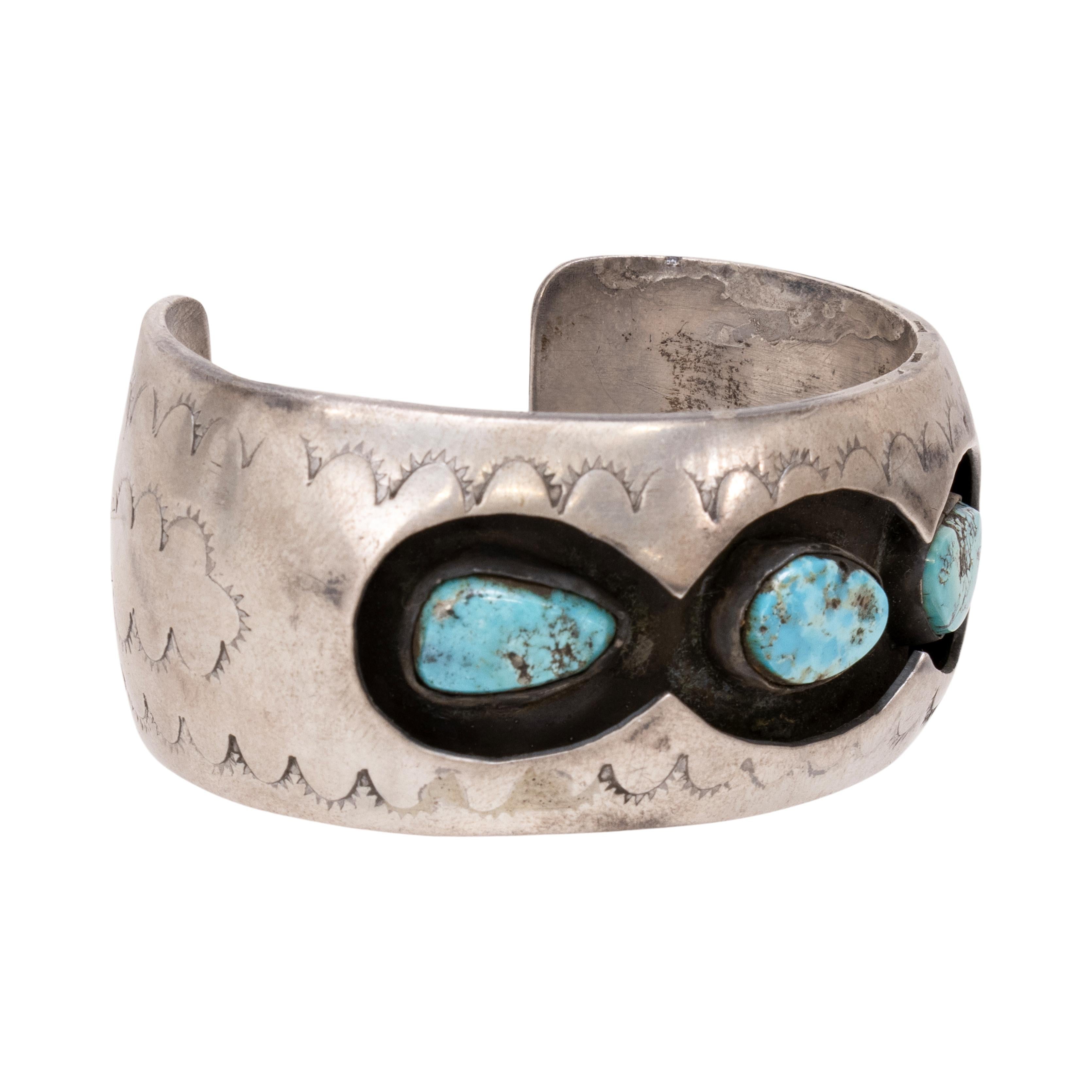da uomo o donna Bracciale in turchese e argento sterling in vendita