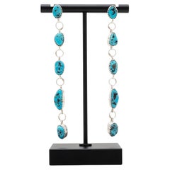 Orecchini pendenti in turchese e argento sterling