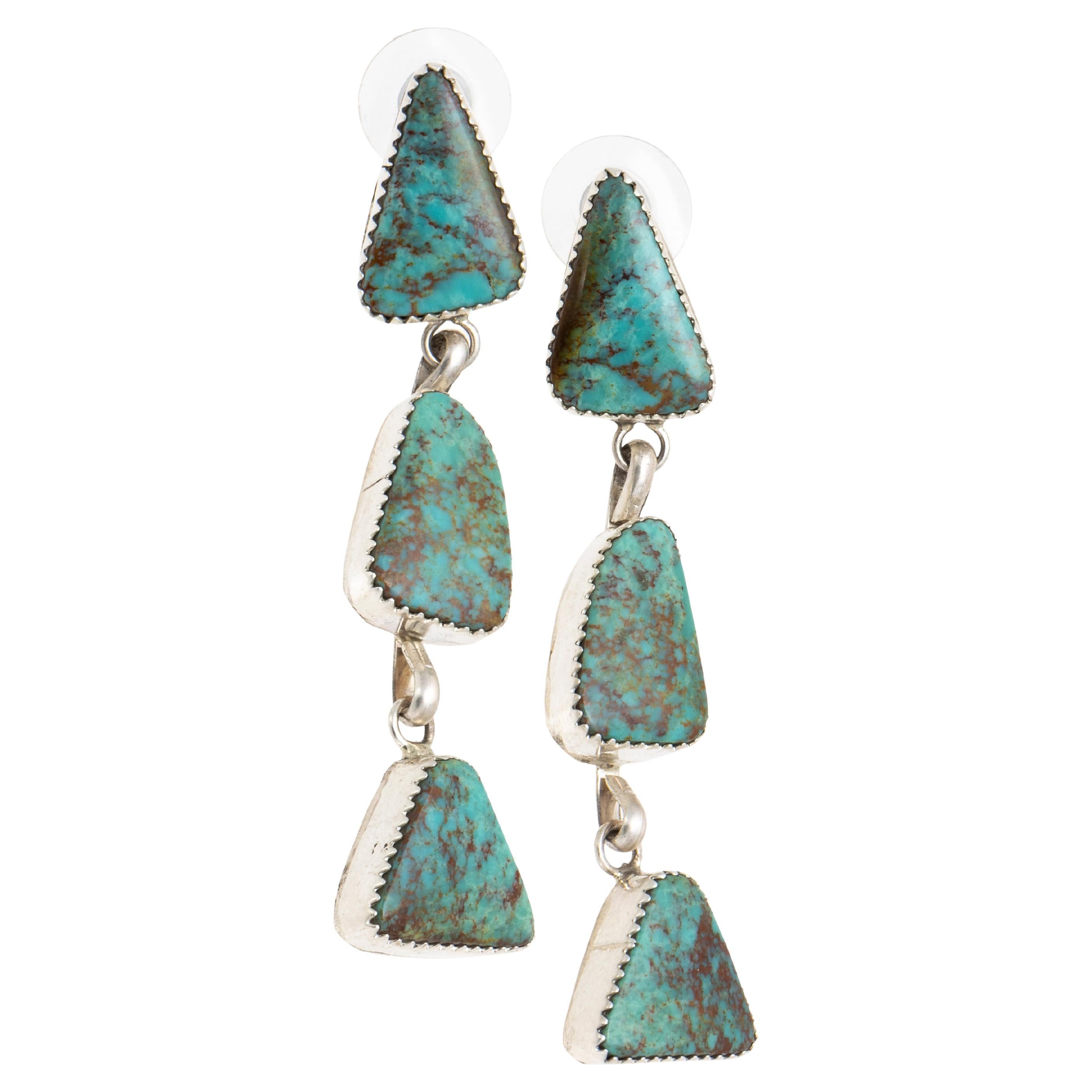 Orecchini pendenti in turchese e argento sterling in vendita